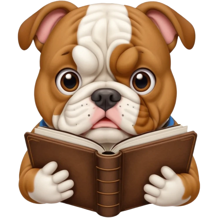 bulldog holding a guidebook emoji