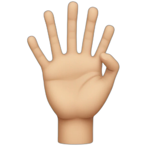 hand with four fingers emoji