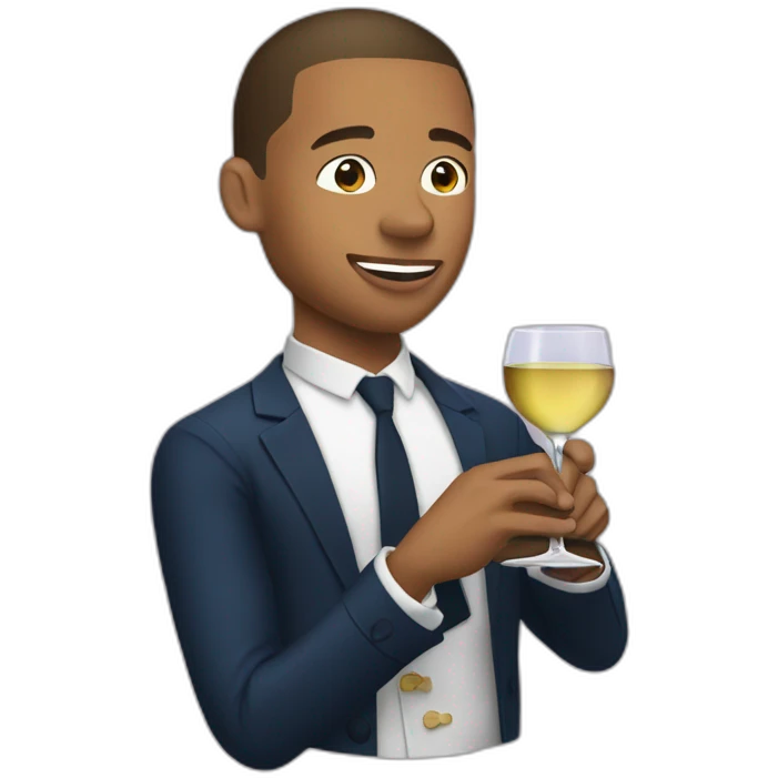 Mbappe driking wine emoji