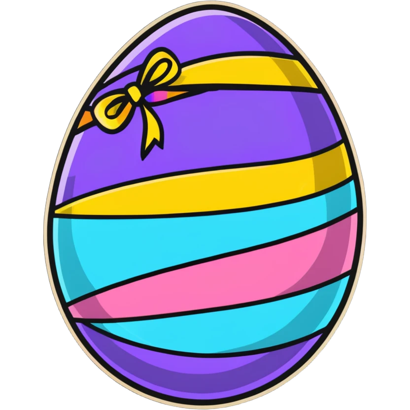 Decorated Easter egg with ribbons emoji