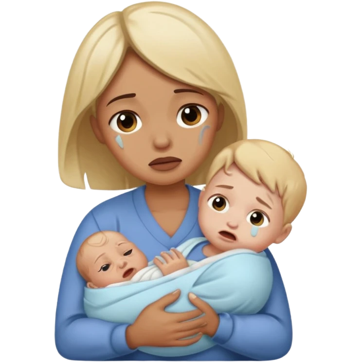 Social worker holding a battered, crying baby. emoji