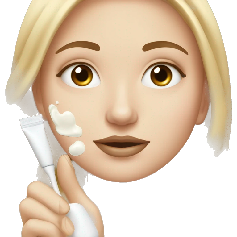 white girl applying cream on face emoji