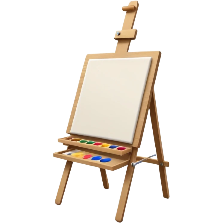 drawing board easel with canvas and paintbrush emoji