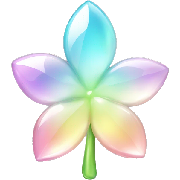 Sparkly glossy Pastel  glass crystal flower  emoji