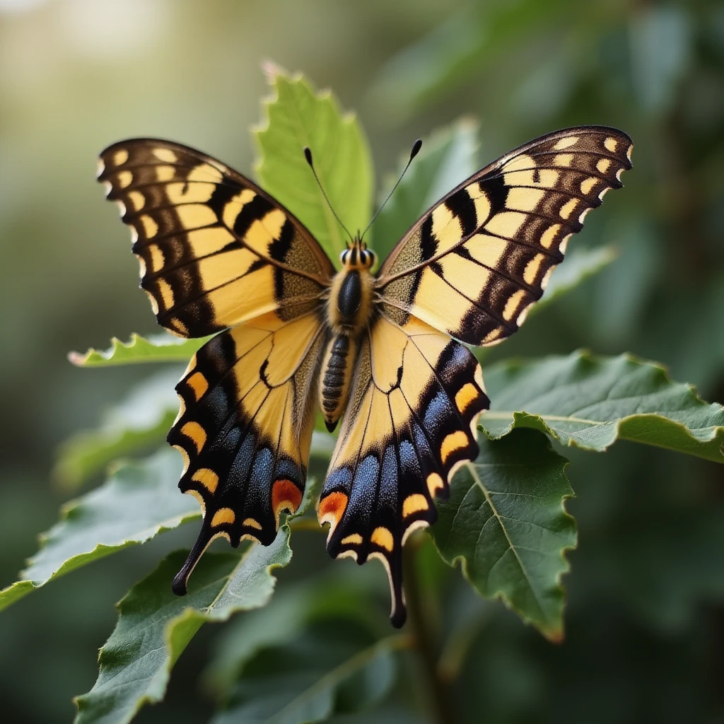 a realistic butterfly, photorealistic style, detailed, lifelike colors, natural environment emoji