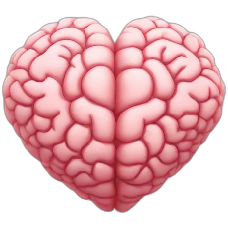 Brain in the shape of a heart emoji