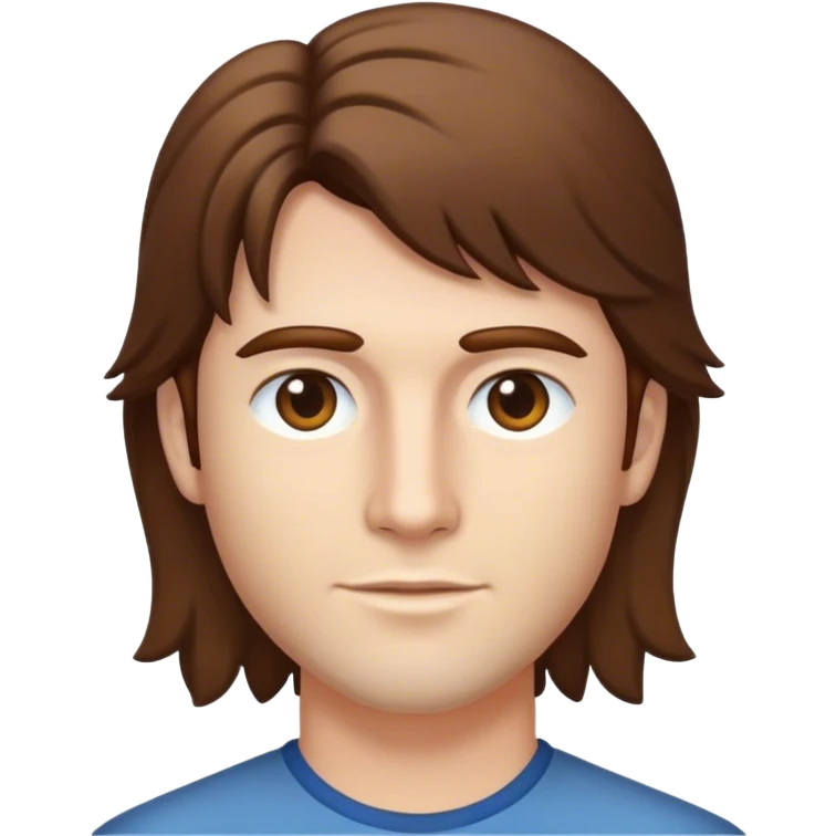 Brown hair mullet emoji