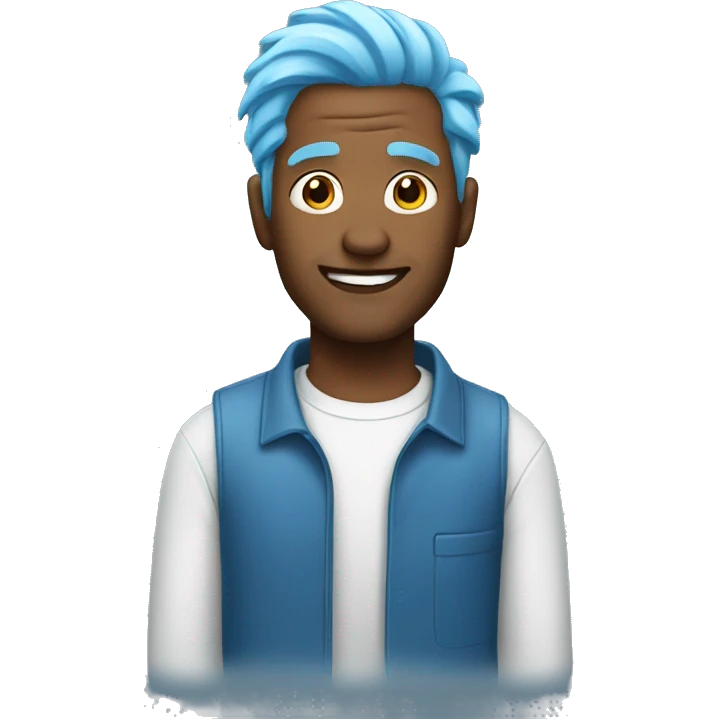 man with skyblue hair emoji