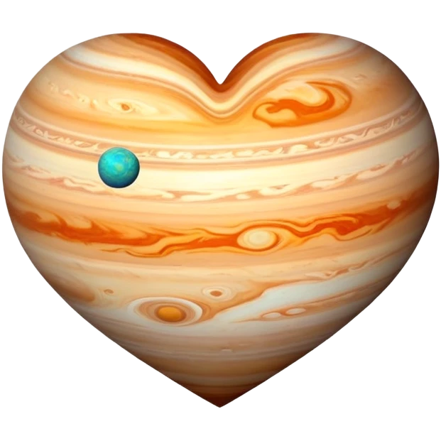 heart shape Jupiter planet emoji