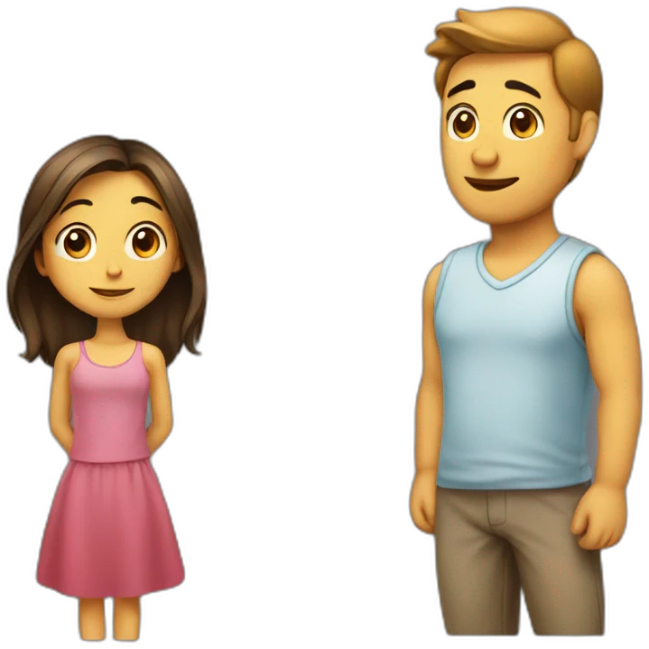 A man look towards a girl emoji