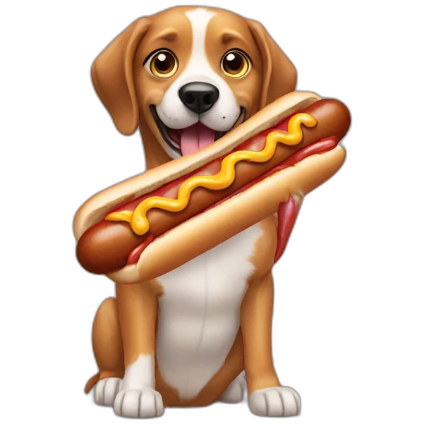 Dog eating an Hotdog  emoji