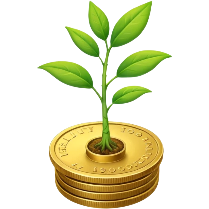 plant sprouting from a coin emoji