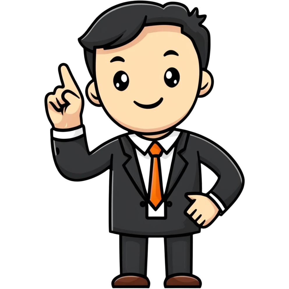 Office worker with index finger raised emoji