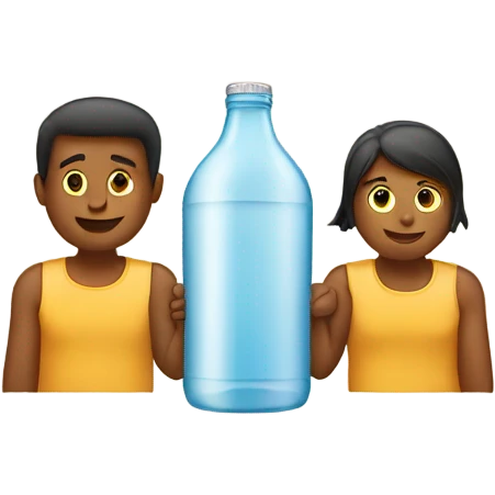 2 people holding hands sitting on the bottle emoji