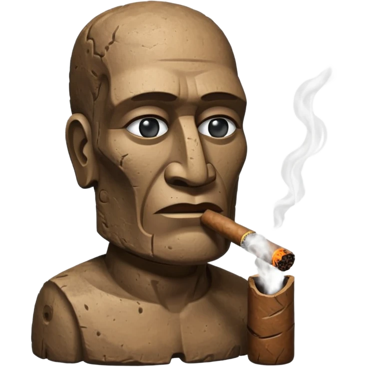 Easter island head smoking cigar emoji