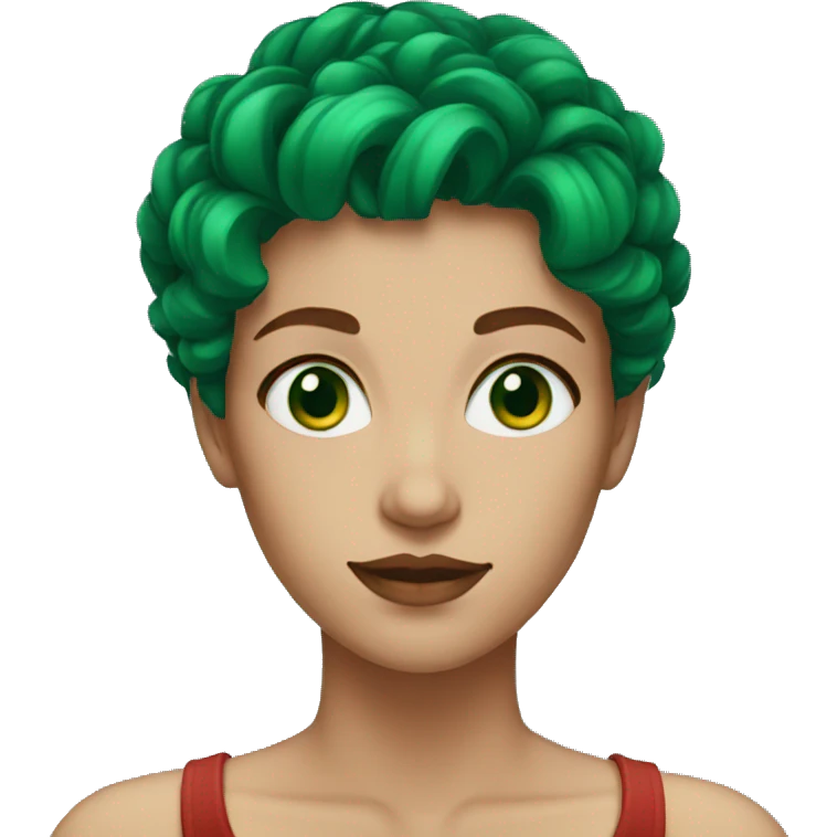 a woman with emerald eyes and red hair emoji