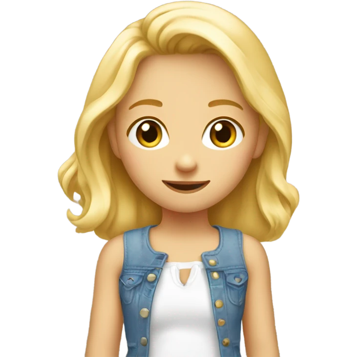 une petite fille blonde qui fait un cœur  emoji