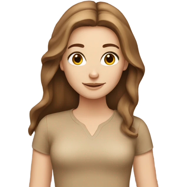 White girl with brown hair with camel emoji
