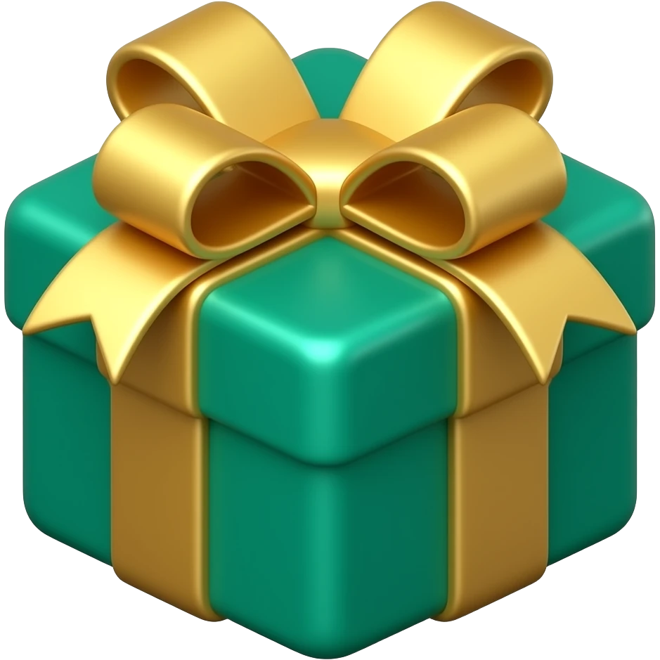 3D isometric luxury gift icon, gold silk ribbon.
Minimalist professional style, emerald green & gold accents.
Soft studio lighting, 8k Octane render, ray-tracing detail.
Isolated on white background, premium literary aesthetic --v 6.0 emoji
