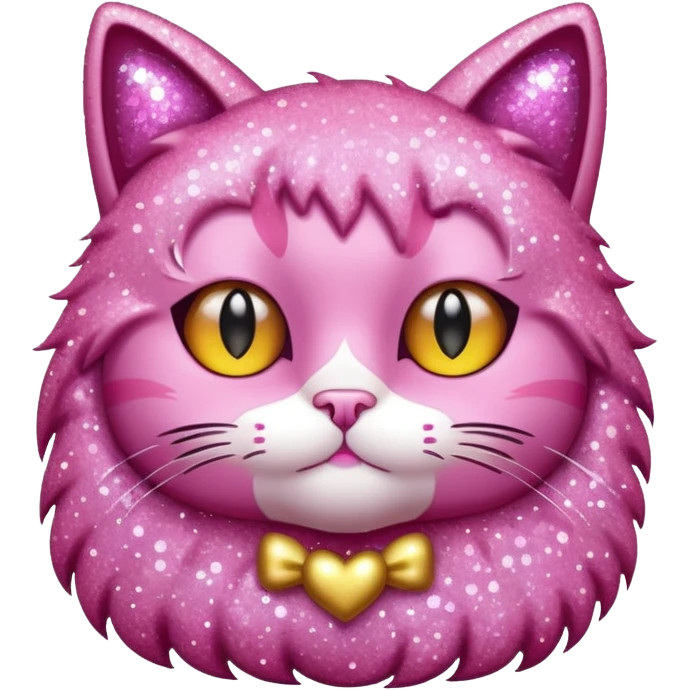 glitter pink cat emoji