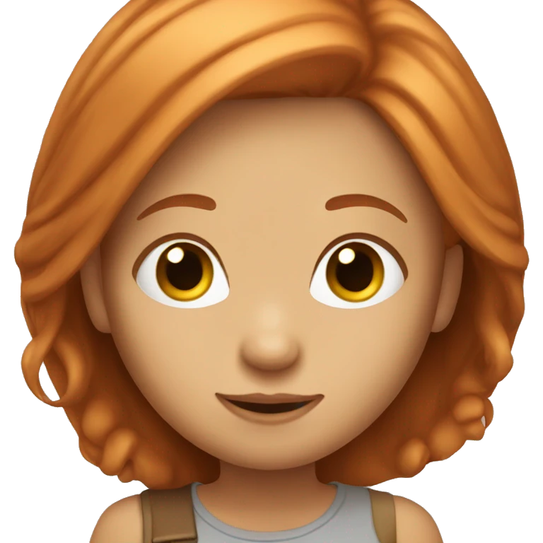 Cute Girl with long straight ginger hair emoji