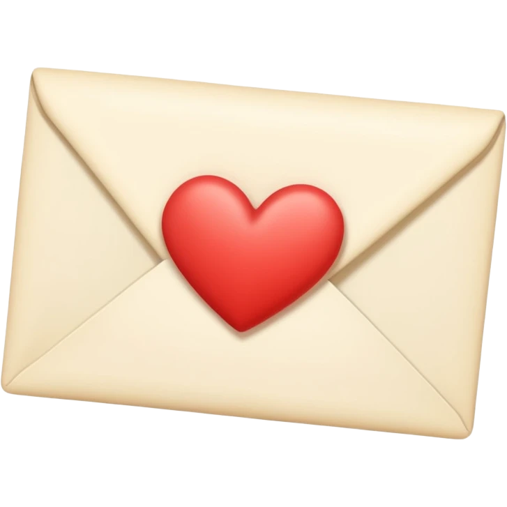 Light cream color romantic letter emoji