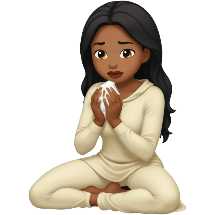 A thick, veiny BBC stretches a sexy black BBW’s plump lips wide. She’s on her knees, cheeks hollow, drooling as she deepthroats. He explodes—hot cum floods her mouth, spilling in thick white ropes down her chin and dripping onto her pale, heaving tits
 emoji