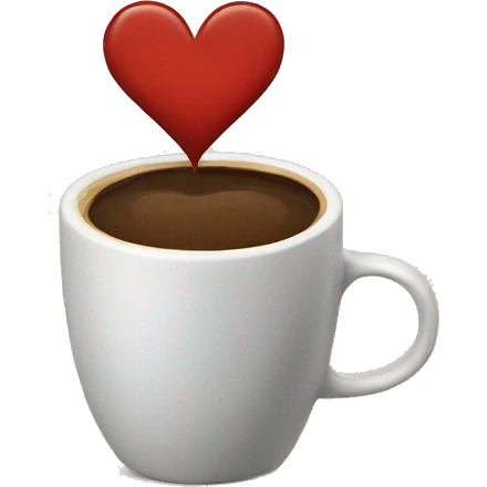 the coffee emoji with a heart as the coffee emoji