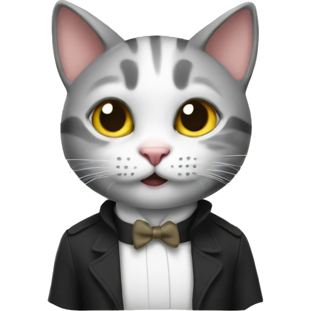 Cat wearing ah Elmer emoji