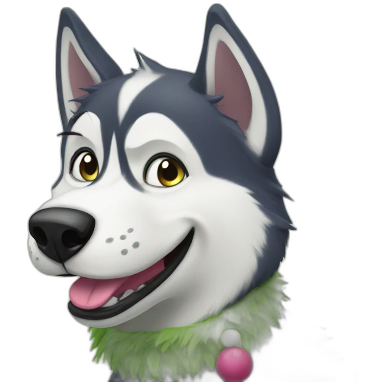 husky dog grinch emoji