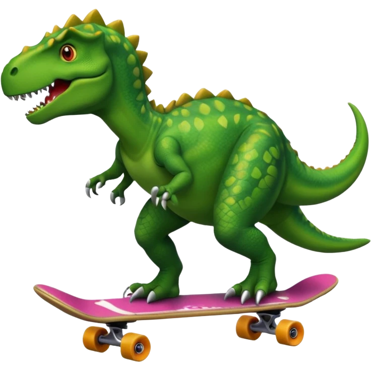 Dinosaur on a skateboard emoji