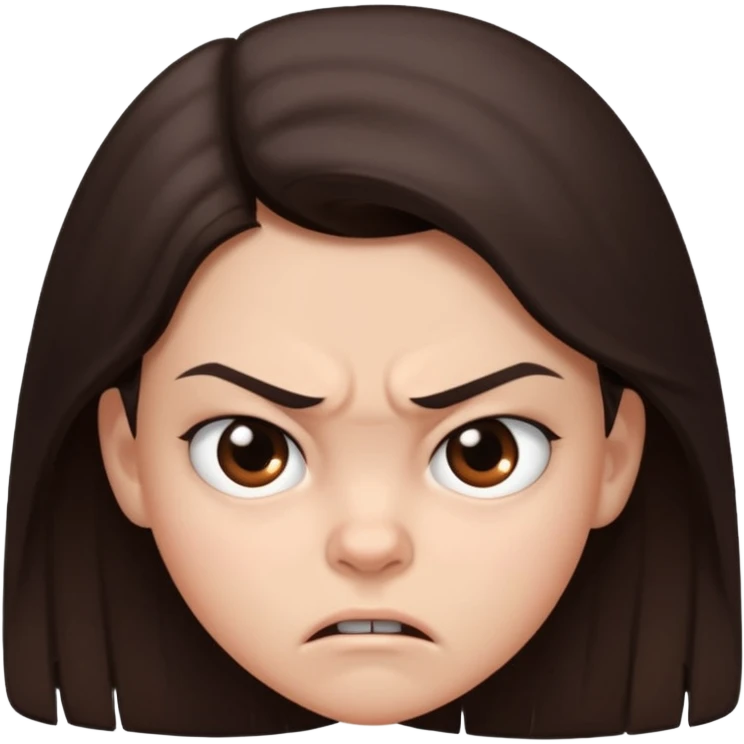 11 years old  dark brown hair hate the world emoji