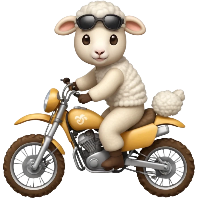 sheep on a dirt bike emoji