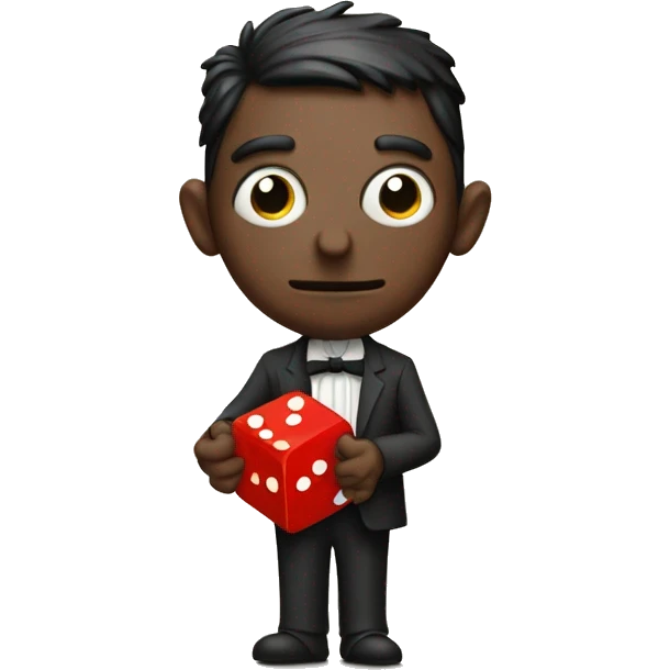 Kafka holds a red dice in his hands emoji