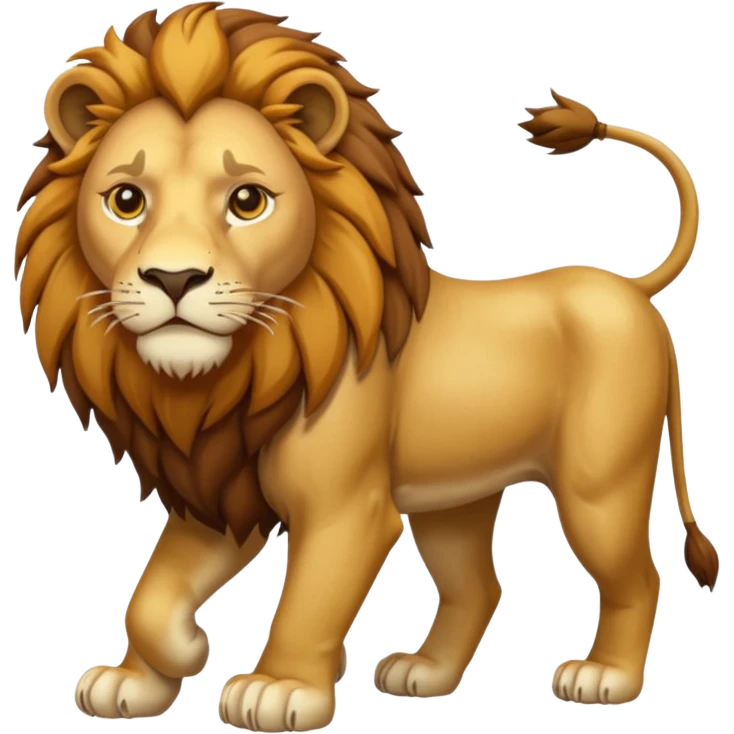 An emoji of a majestic lion from ancient Assyrian art, shown in a hunting scene. emoji
