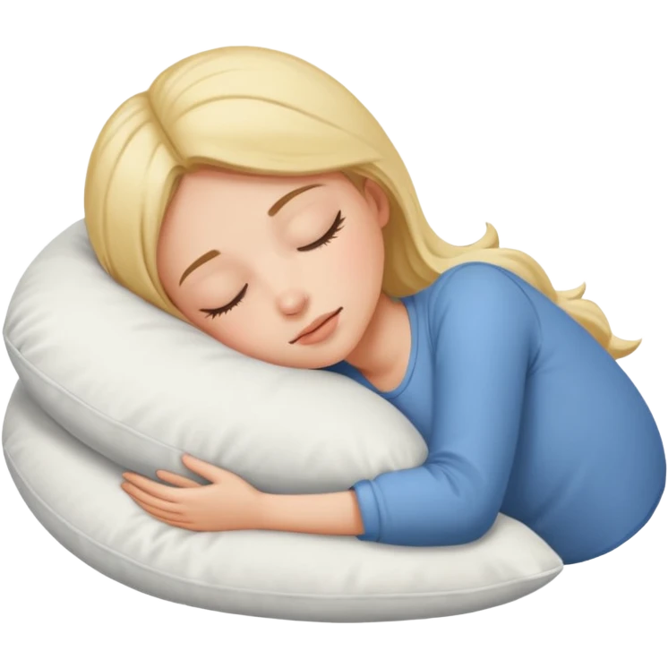 girl napping with pillow emoji