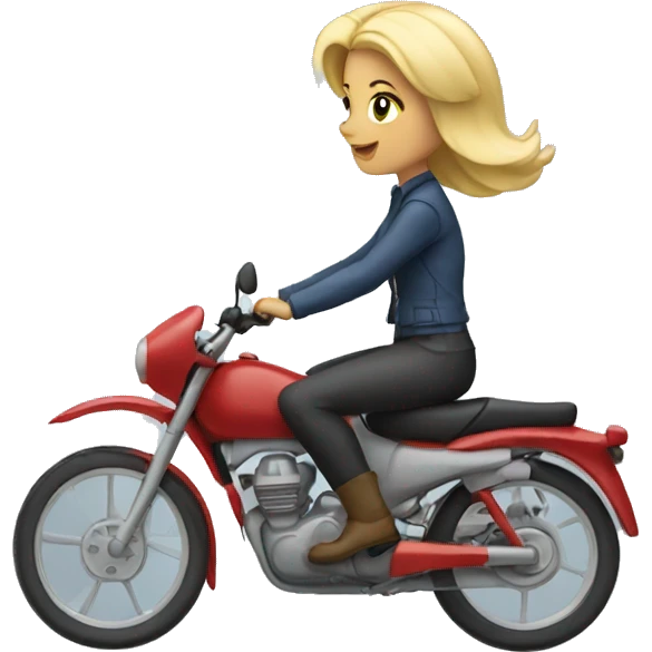blonde woman riding on a plan emoji