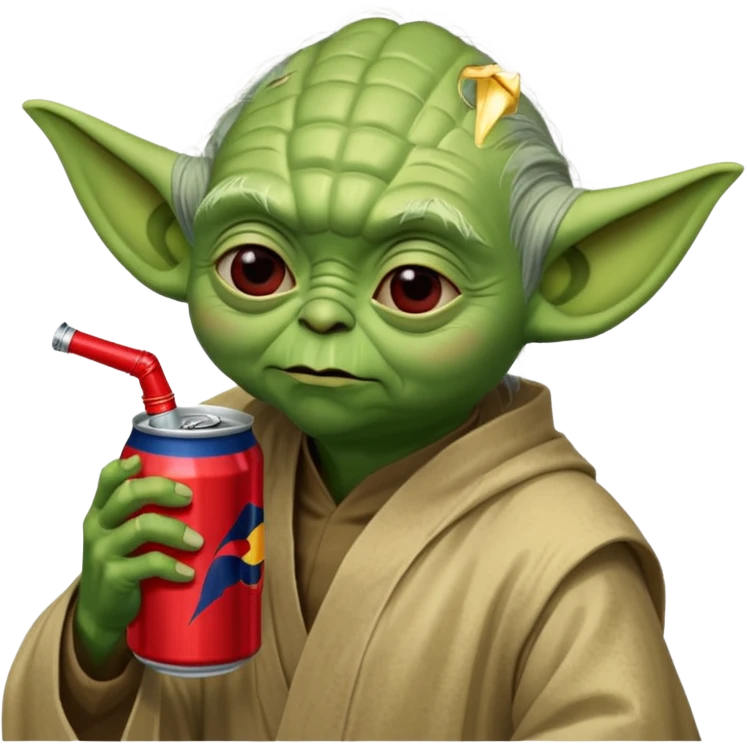 Yoda with red bull emoji
