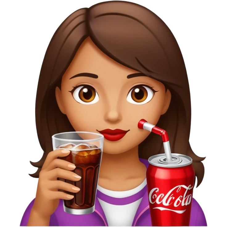 Girl drinking cola emoji