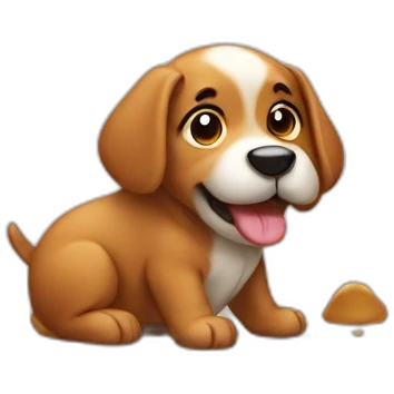Puppy pooing emoji