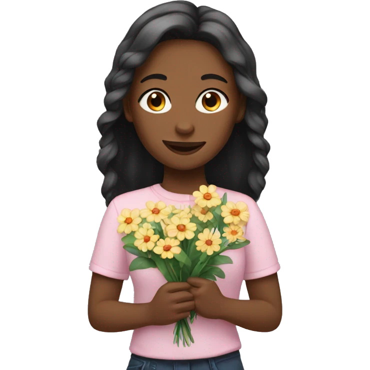 Girl with flowers  emoji