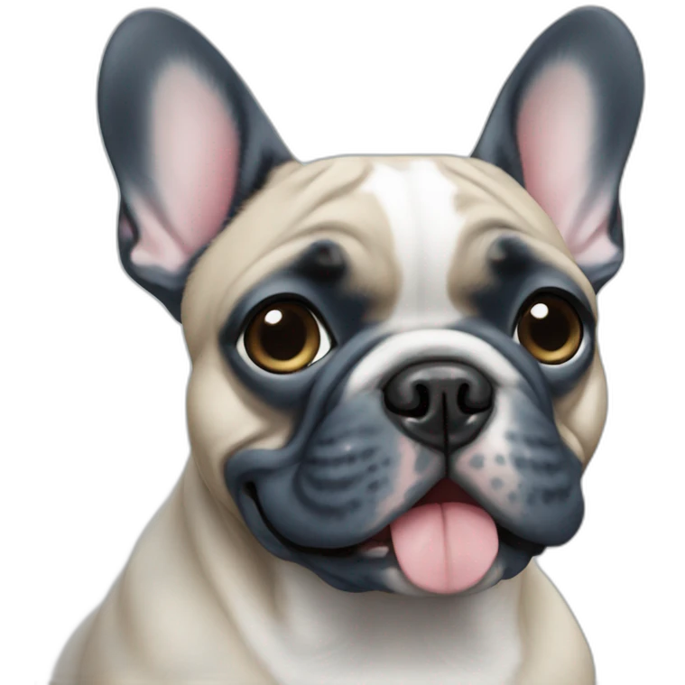 French bulldog blue emoji