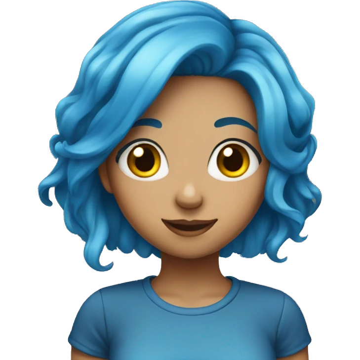 blue haired girl  emoji