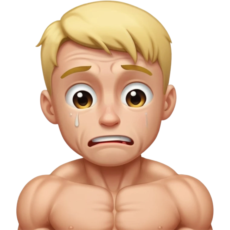 skinny bodybuilder crying emoji