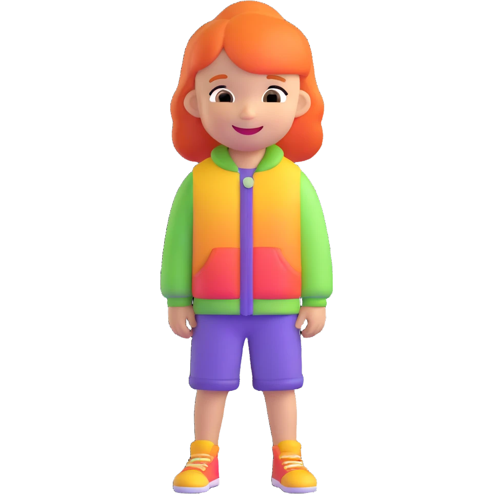 cheerful kid with colorful clothes emoji