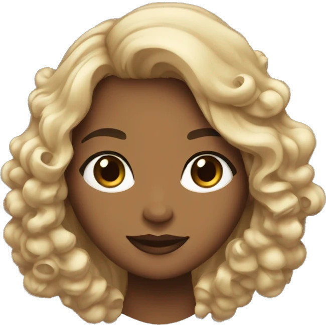 Dos chicas, una alta de pelo negro largo y rizado, otra más pequeña de pelo ondulado y castaño  emoji