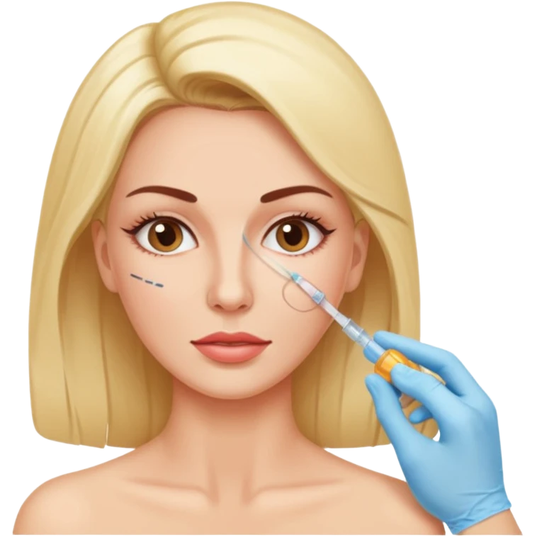 Woman taking a botox injection in the face emoji