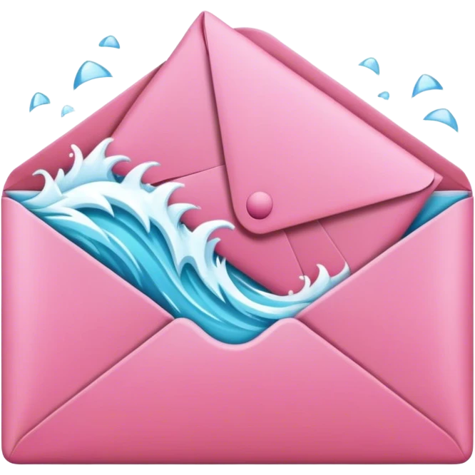 pink email envelope waterfall emoji