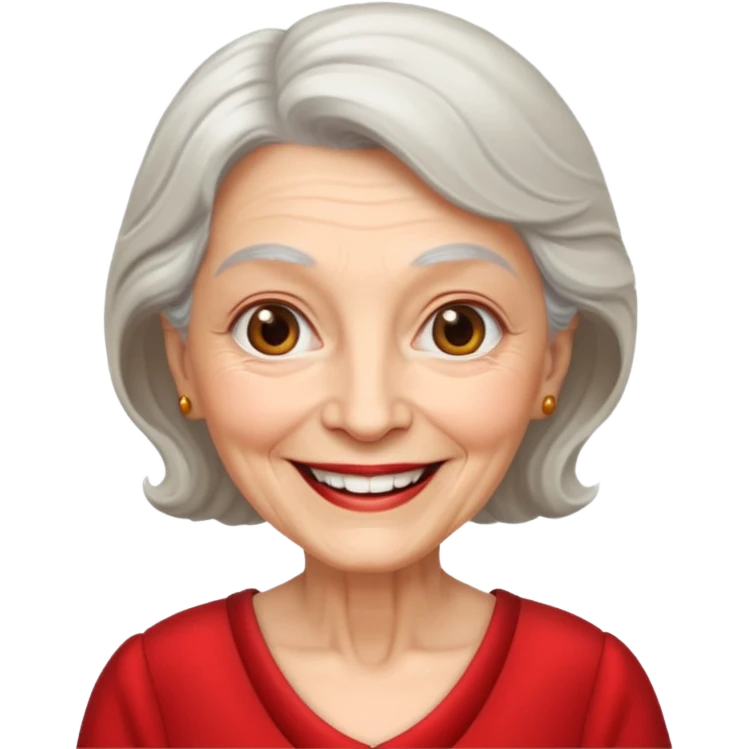 elderly woman with red dress  emoji