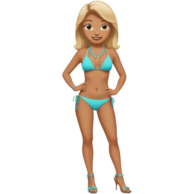 😃+👙👠📿 emoji